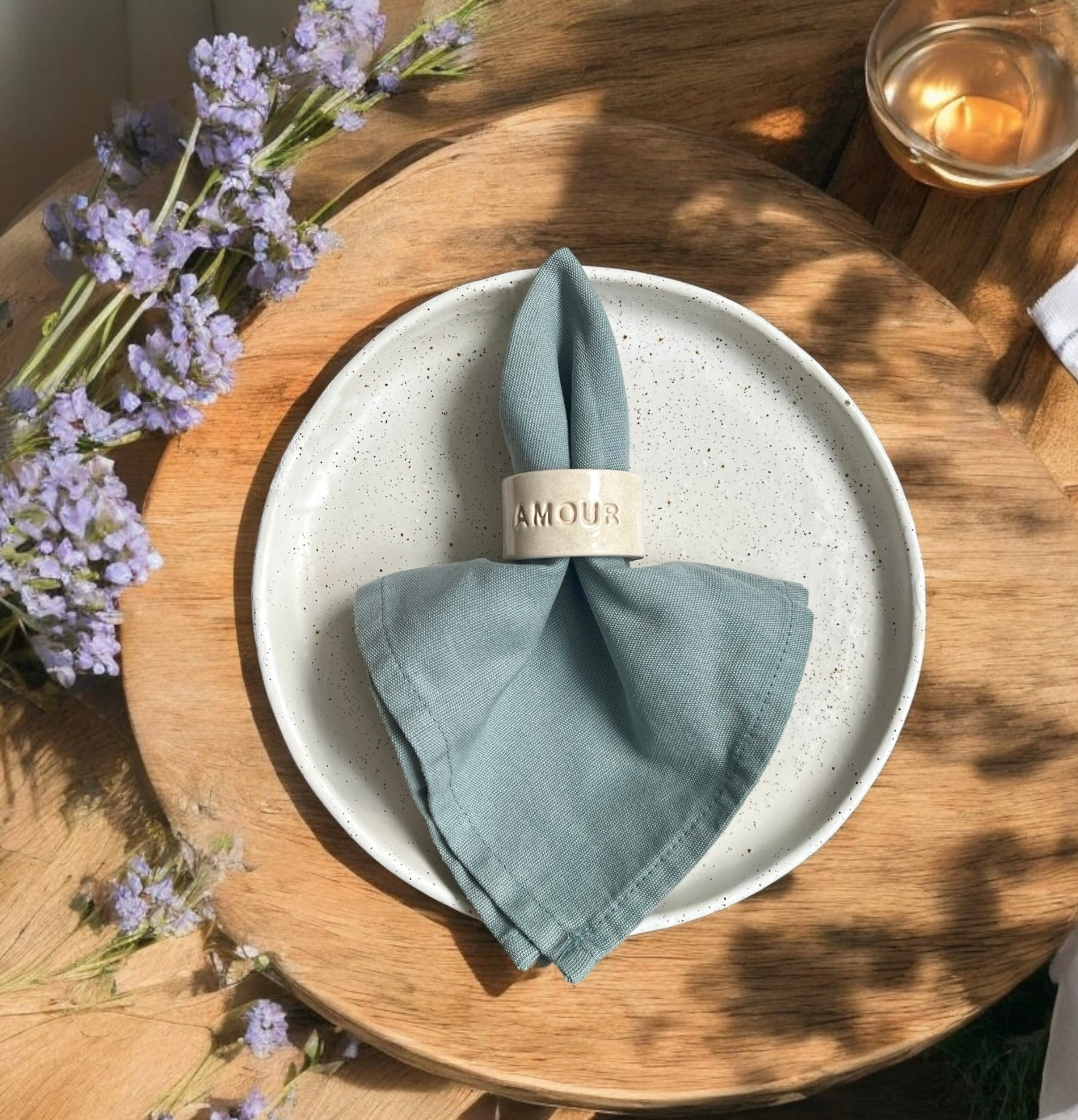 Kit français de 6 ronds de serviette en céramique